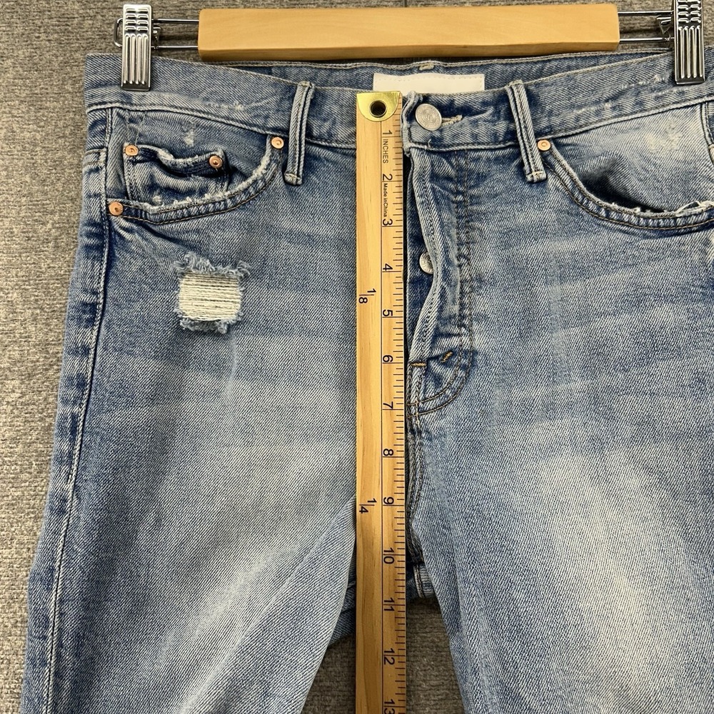 Mother The Almost Saint Cropped Jeans Women Size 25 Blue Denim Distressed - Picture 9 of 13